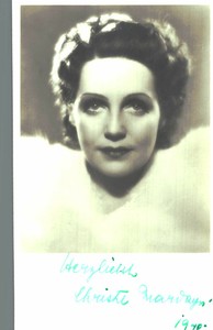 Christl Mardayn Original Signature On Card Before 1945 No. 8131 B