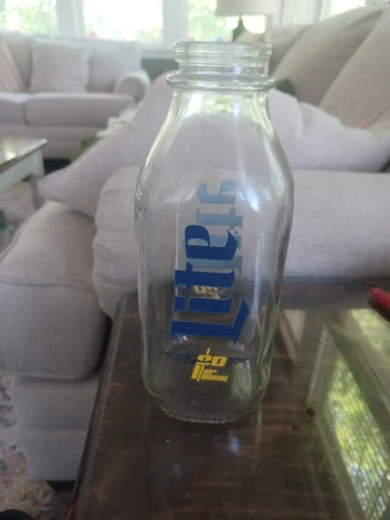 Miller Lite Indy 500 100th Running 32 ounce Milk Bottle Glass Indianapolis 2016 Cover