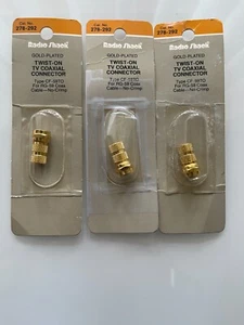 RadioShack Gold Plated Twist-On TV Coaxial Connector 278-292 Type CF-59TO NOS - Picture 1 of 2