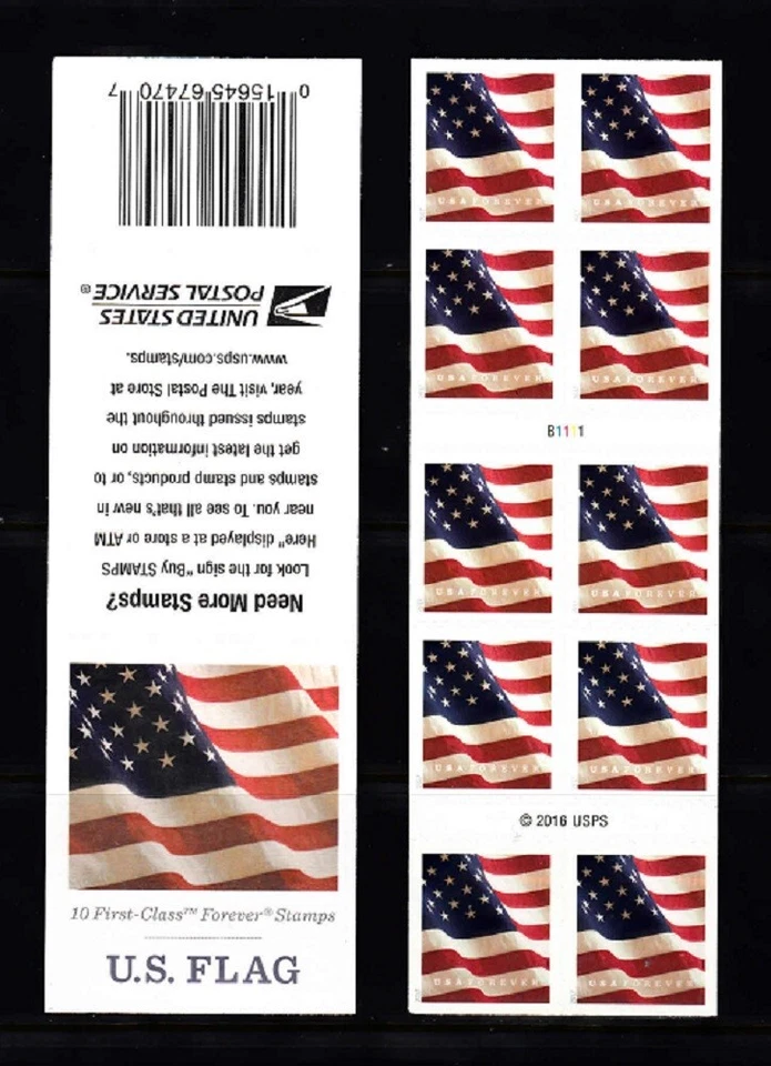 USA BOOKLET FOREVER SC# 5160 US FLAG - PANE 10 S.A. MNH - PL# B1111 - Image 1 of 1