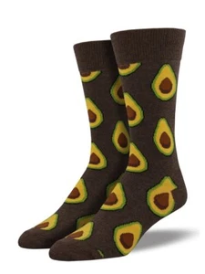 Socksmith Men's Socks Novelty Crew Cut Socks "Avocado" / Choose Your Color!! - Picture 1 of 4