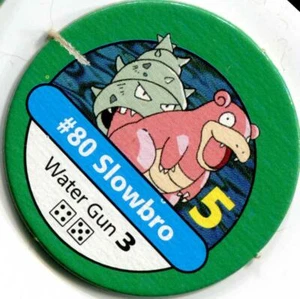 Slowbro #80 Water Gun Green Pog Chip from Pokemon Master Trainer 1999 Board Game - Picture 1 of 1