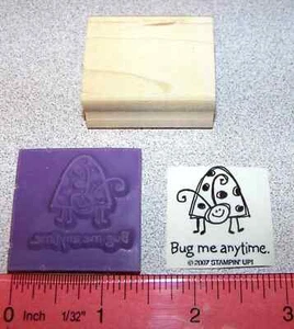 Ladybug Bug me anytime from Very Punny New Unmounted Rubber Stamp Free Shipping - Picture 1 of 2