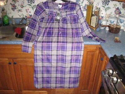 CAMISÓN MUJER TALLA PEQUEÑA (4-6) TERCIOPELO LARGO INVIERNO BOLSILLOS CUADROS Nuevo Foto 1 de 4