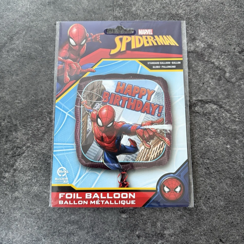 Anagrama Marvel Spider-Man '¡Feliz cumpleaños!' Globo de fiesta de aluminio Foto 1 de 2