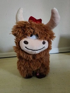 Gemmy animierte Highland Kuh singt "Bust A Move" (Moo) Plüsch Weihnachtsmütze - Bild 1 von 5