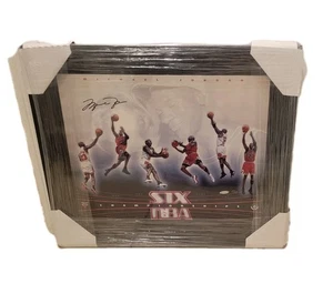Michael Jordan Signed 16x20 Framed 6 Championships Collage UDA COA #'D 23 Rare - Picture 1 of 9