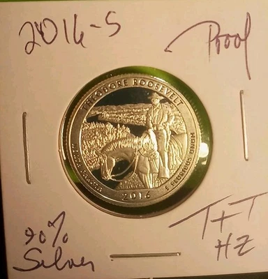 2016 S Theodore TEDDY Horse Roosevelt ATB Quarter SILVER Proof National Forest Z - Image 1 of 4