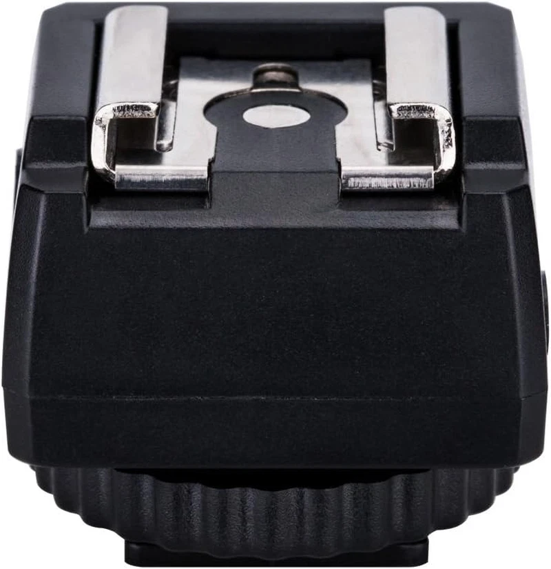 JJC Standard Hot Shoe Adapter with Extra PC Sync Connection Port & 3.5Mm Mini Ph - Image 1 of 4