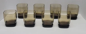 Carrington Smoke Double Old Fashioned by Libbey Glass Brown Square (Set of 8) - Picture 1 of 6