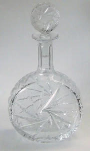 Vintage Schnaps Diamantschliff Kristall Karaffe - Davidstern Pinwheel - Bild 1 von 3