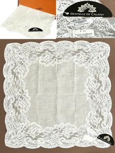 Hermes Dentelle De Calais Spitze Baumwolle Taschentuch mit Etikett Beschädigung Box unbenutzt. - Bild 1 von 9