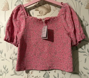 Girls Age 10-11 Years - BNWTS John Lewis Short Sleeve Cropped Top - Picture 1 of 3
