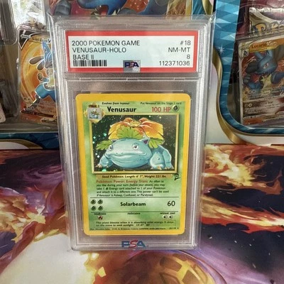 Venasaur  Holo Rare - 2000 POKÉMON BASE SET II 18/130  PSA 8 NM-MT  - Image 1 of 3