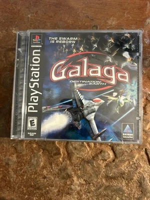 Galaga: Destination Earth PS 1 Tested Works Game CIB Game case is in two pieces  - Image 1 of 4