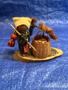 muñeca kokeshi vintage hecha a mano Japón - Imagen 1 de 4