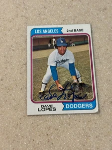 1974 Topps #112 Davey Lopes signed rookie card - Picture 1 of 1
