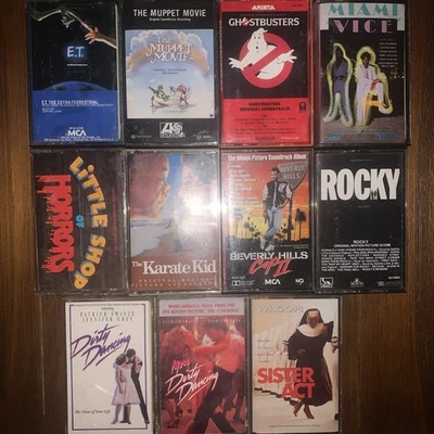 TV & Movie Soundtracks - Lot of 11 Cassette Tapes -Rocky-ET-Karate Kid-Muppet - Image 1 of 4