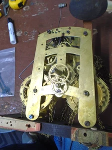 Antico-Catena Drive-Seth Thomas-Movimento Orologio Nonno-Ca.1900-Da Restaurare- - Foto 1 di 7