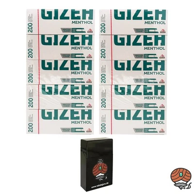 10 Pack Gizeh MenthoI Filterhülsen + Zigarettenbox - Bild 1 von 3