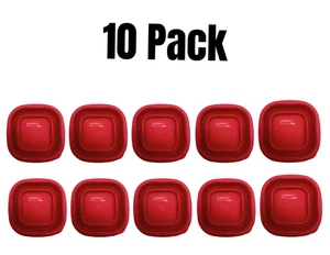 Rubbermaid Food Storage Replacement Lids 0.5 Cup Red 2.5"x2.5" 10 Pack 7J54 NEW! - Picture 1 of 3