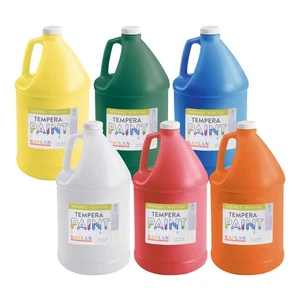 Kaplan Early Learning Kaplan Kolors Washable Tempera Paint Set of 6 Gallons - Picture 1 of 7