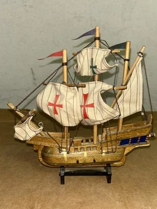 Vintage Wooden Model Christopher Columbus 1492 Santa Maria Flagship Replica - Picture 1 of 8