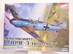 Academy WW2 WWII Messerschmitt Bf109E-3 Heinz Bar ME 109 Plane 1/48 Model Kit - Picture 1 of 7