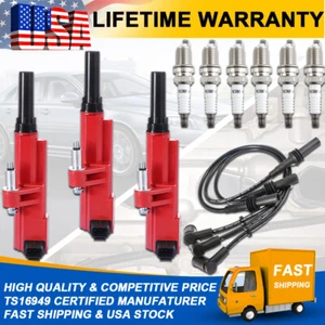 Ignition Coil Spark Plug & Wire For Jeep Liberty 09-10 Dodge Ram 1500 3.7L UF640 - Picture 1 of 12