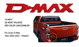 D-MAX RED 3D ADHESIVE LOGO EMBLEM LETTER REAR TAILGATE For ISUZU 2020 2021  - Bild 1 von 5