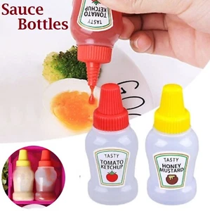 Mini BBQ Sauce Squeeze Bottle Sauce Bottles Ketchup Mustard Condiment Dispenser - Picture 1 of 11