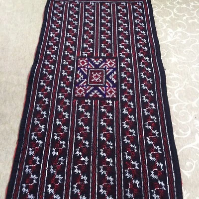 Used ethnic textile embroidered hill tribe handmade DIY crafted 31x15 inches - Image 1 of 4