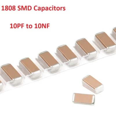 Rango de condensadores SMD de alto voltaje 1808 de 1KV 2KV 3KV (10PF a 10NF) MLCC