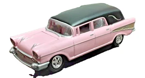 Johnny Lightning 1/64 Scale 1957 Chevy Hearse FOREVER 64 TOMY Pink Loose wt. Tag - Picture 1 of 4