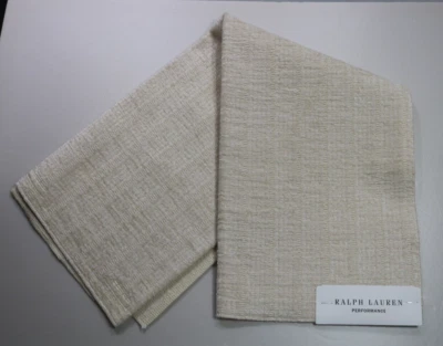 Ralph Lauren Performance 24"x26" Fabric Remnant "Adams Row Stripe" Cream USA - Image 1 of 4
