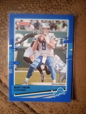 2020 Donruss Blue Press Proof Matthew Stafford #96 Detroit Lions🔥 FREE SHIPPING - Image 1 of 2