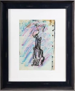 Purvis Young disegno pastello figurativo originale firmato senza titolo 4 - Foto 1 di 9