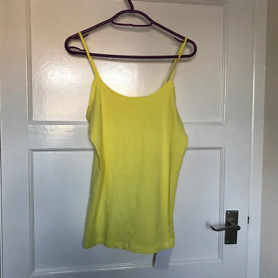 BNWT Peacocks Yellow Top Size 12 Sleeveless Camisole Strappy Round Neck Cotton - Image 1 of 4