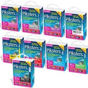Piksters Interdental Brushes v3 40 Pack - Sizes 00 to 7 Reusable Easier Flossing - Picture 1 of 10