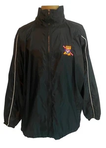 Mississippi State Trooper Patch Black Nylon Hooded Waterproof Rain Jacket L - Picture 1 of 3