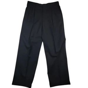 Pantaloni vintage Monsieur by Givenchy da uomo in lana plissettata taglia 36R neri Preppy Corpcore - Foto 1 di 9