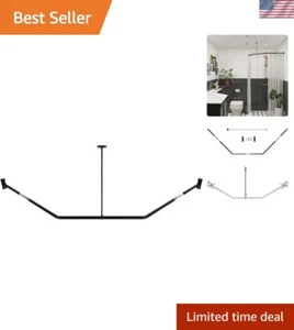Naiture Neo-Angle Duschvorhangstange Edelstahl mit Deckenstütze, 30... - Bild 1 von 10
