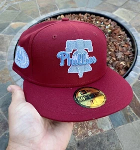 Exklusive New Era Philadelphia Phillies eng anliegende Mütze MLB Club Größe 7 1/4 rot - Bild 1 von 5