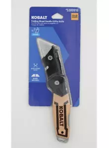 Kobalt Folding Wood Handle Utility Knife - Picture 1 of 3