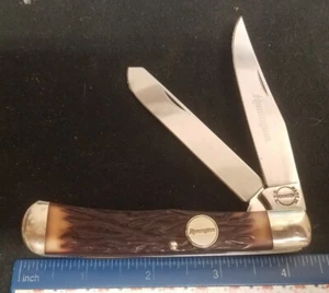 Remington USA R12 Trapper Knife, Imitation Stag Handles  - Picture 1 of 6