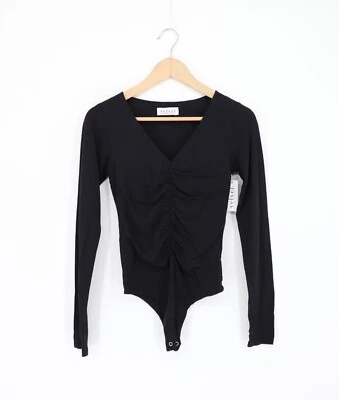 VELVET By Graham & Spencer Leilani Bodysuit Black S $158 F6 - Image 1 of 4
