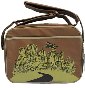 Cevan City Metropolis Baby Diaper Bag Messenger Style Umber Brown Travel Bag - Picture 1 of 9