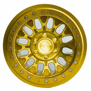 BEAXTURBO CNC 2.9''Aluminum Bead Lock Wheel For Axial SCX6 Trail Honcho gold 1/6 - Picture 1 of 26