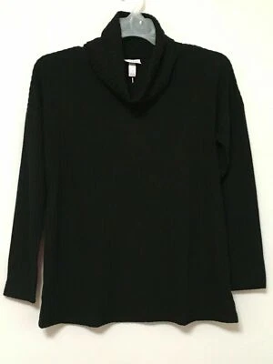 Isabel Maternity Black Sizes S or XL Women's  Ribbed Cowl Turtleneck Knit NEW - Image 1 of 2