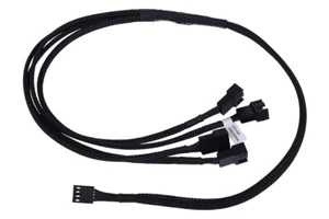 (11,50 EUR/m) Phobya Y-Kabel 4Pin PWM auf 4x 4Pin PWM - Schwarz 60cm - Bild 1 von 1